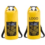 Floating Waterproof Backpack Roll-Top Closure with Easy Access Front Mesh Pocket Waterproof Dry Bag