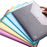 Stock A4 Clear Plastic Poly Envelopes File Bags Document Folders Document Organizers with Snap Button