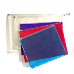 Custom A5 A6 A4 Clear Plastic 3 Holes Zipper File Bag Sheet Protector Soft PP Pocket Folder Transparent Pencil Bag Notebook Cash