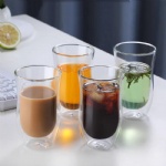 250ml Hot Cold Drinking Borosilicate Glass Coffee Mug 8oz Espresso Cup Elegant Clear Coffee Tea Milk Glass Mug