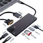 Usb type c hub 8 in 1 usb hub multi function adapter for MacBook Pro and Type C Windows Laptops