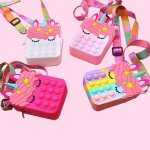 Mini Unicorn Design Push Popper Bubbles Shoulder bag Sensory Stress Relief Coin Purse Fidget toys set