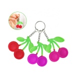 Cherry shape Keychain toy Colors Mini Silicone push bubble Sensory Fidget toys Key ring