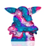 Creative Tie-dye Colorful Yoda Push Bubble Autism Stress Reliever Squeeze fidget toys set