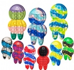 Silicone Tie Dye Stress Reliever Squid Game Push Pop Bubble Fidget Sensory Toys Pop Fidget Toys