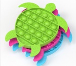 Cute Sea turtle Shapes Silicone Push Pop Bubble Sensory Toy Board Game For Kids and Adults Decompression