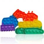 Silicone Push Pops Bubbles Fidget Support Custom Relief Stress Anxiety Excavator Shape Bubbles Pops Fidget Toy