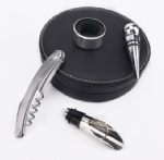 High-Grade Wine Accessories Gift Set Stainless Steel Wine Opener Set with Wine Stopper Drip Ring