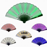 Luminous LED Folding Fan Nigh Club Dancing Lights Fan Wedding Gift for guests Glow In The Dark Birthday Party Supplies Halloween
