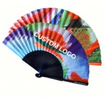 9in Foldable Wooden Handle Silk Handheld Fan Handheld Folding Fan for Women for Events Parties  Festivals