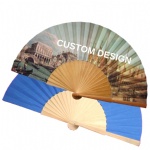 9in Foldable Wooden Handle Silk Handheld Fan Handheld Folding Fan for Women for Events, Parties & Festivals