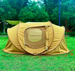 New Design 2-4 Person Windproof And Rainproof Wear-Resisting Quick-Opening Canvas Camping Tents