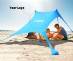 Customize UV Protection Sunproof Shelter Beach Tent Parasol Sun Shade Sunshade with Sandbag Anchors Poles Sun Shelter Beach Ten