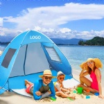 Custom Logo Lightweight Folding Beach Tent Portable Beach Tent Sun Shade Shelter