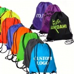 Custom Reusable Tropical Pull String Bag Drawstring Backpack Polyester Drawstring School Bag For Outdoor Use
