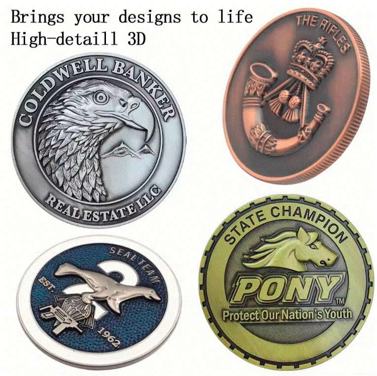 Custom Commemorative Coin Blank Souvenir Brass Gold Silver Logo 3D Metal Challenge Coin For Laser Engraving Custom Commemorative Coin Blank Souvenir Brass Gold Silver Logo 3D Metal Challenge Coin For Laser Engraving