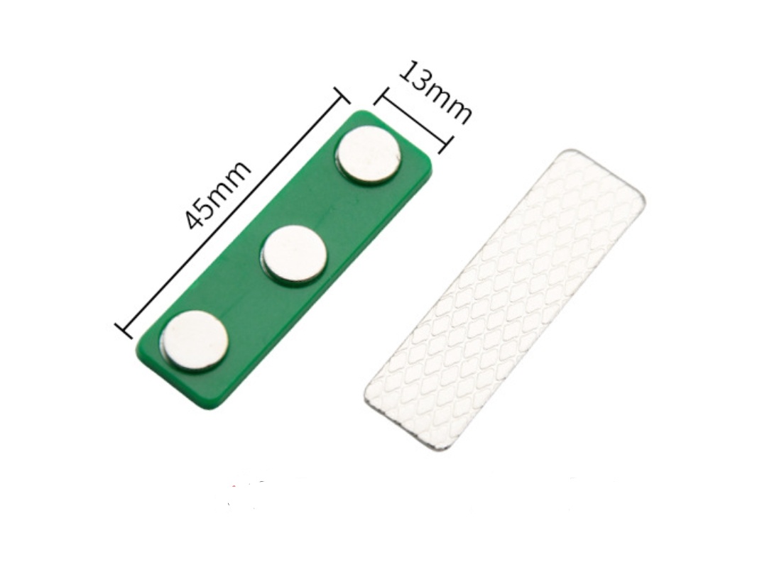 Name badge magnets with 3 magnets green color Name badge magnets with 3 magnets green color