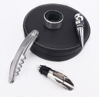 High-Grade Wine Accessories Gift Set Stainless Steel Wine Opener Set with Wine Stopper Drip Ring High-Grade Wine Accessories Gift Set Stainless Steel Wine Opener Set with Wine Stopper Drip Ring
