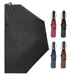 Classic Stripe Folding Automatic Compact Umbrella For Men