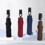 Leather Handle Auto Open 3 Fold Automatic Umbrella