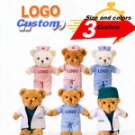 Nurse and Doctor Teddy Bear Plush Dolls – University Graduation Gifts for Nurses – Customizable with Printed Logo
