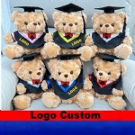 Graduation Gift: Plush Teddy Bear in Academic Regalia (Doctoral/Bachelor’s Gown) – Customizable with Logo for Commemorative Souvenirs